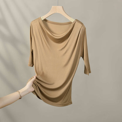 Solenne Silk Pleated Tee