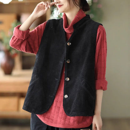 Veloura Corduroy Retro Vest Coat