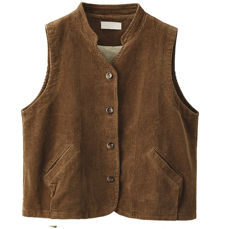 Veloura Corduroy Retro Vest Coat